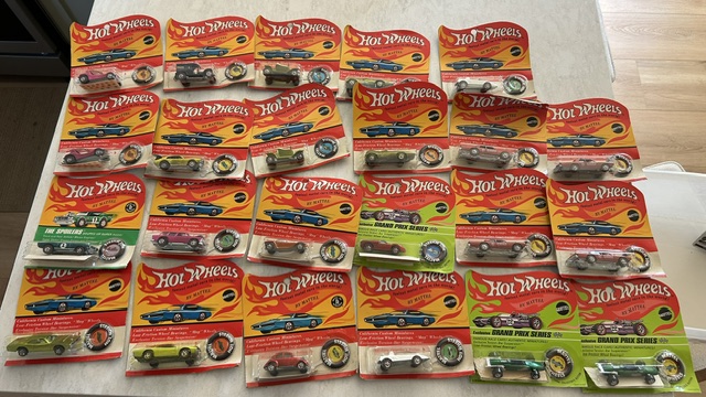 Carded vintage Hot Wheels Redline collection used in a sample appraisal