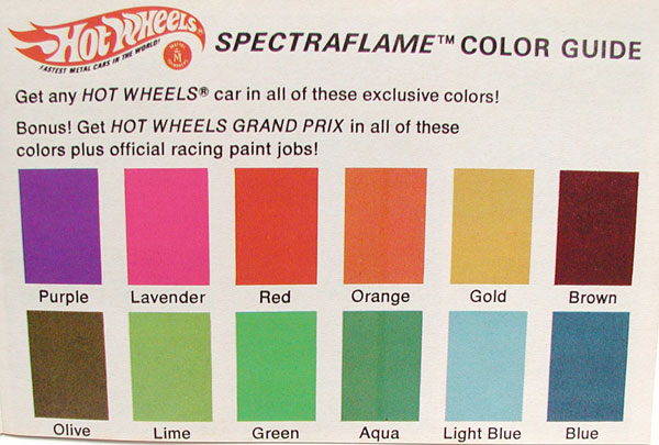 Mattel Spectraflame Color Guide